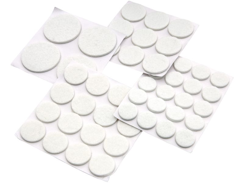 Bilde av Møbelfilt assortert selvklebende hvit 49 stk.