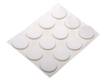 Bilde av Møbelfilt selvklebende hvit Ø 22 16 stk.