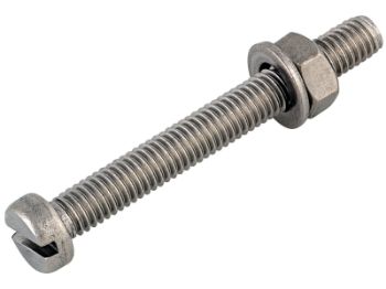 Bilde av Maskinskrue m/mutter og skive rustfritt panhode