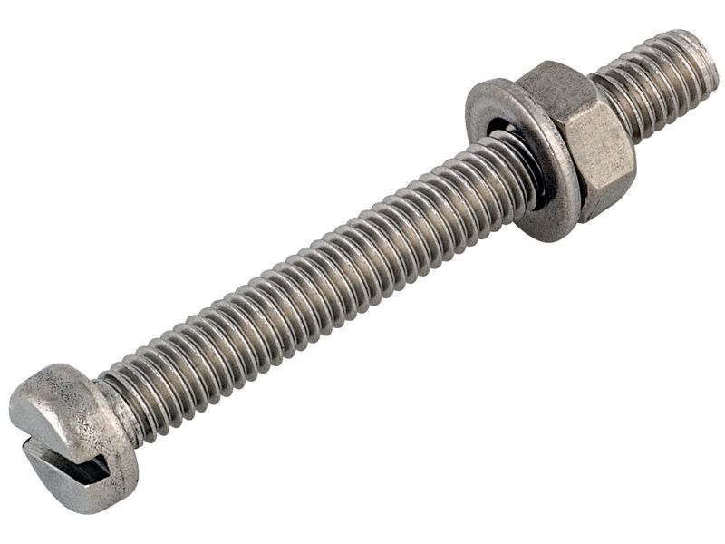 Bilde av Maskinskrue m/mutter og skive rustfritt panhode