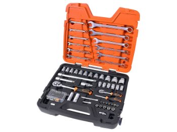 Bilde av Pipenøkkelsett 1/4"-1/2" 85 deler