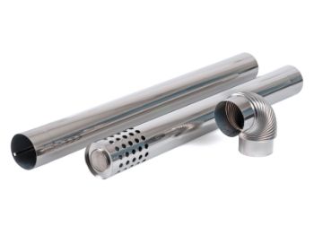 Bilde av Tilbehørssett eksos rør 3 deler rustfritt stål Ø100mm